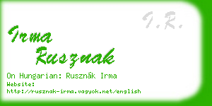 irma rusznak business card